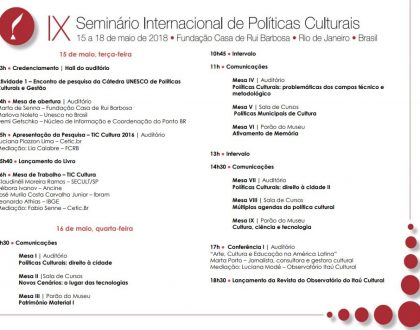 IX Seminário Internacional de Políticas Culturais